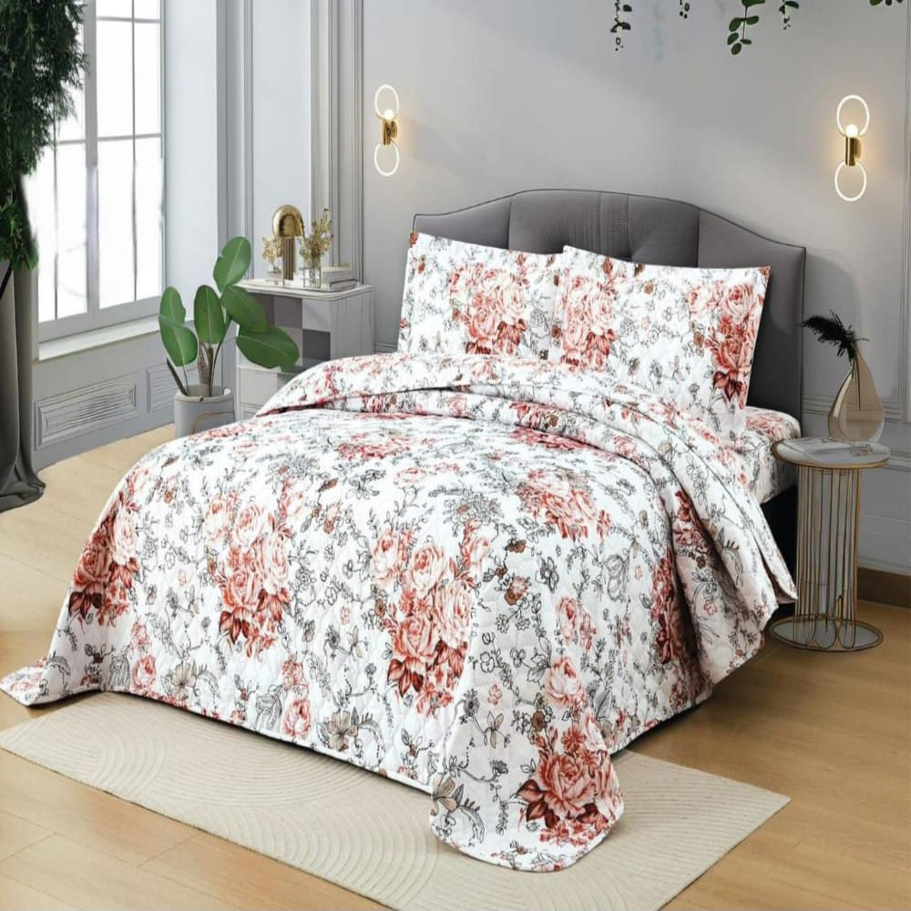 Compressed duvet king size flower Spring Patterned 4 - piece set