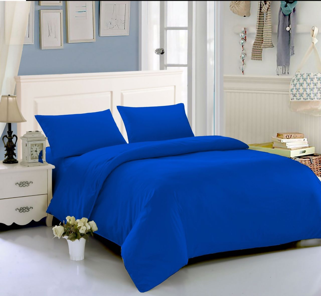 6 - Piece King Size plain Hotel duvet set