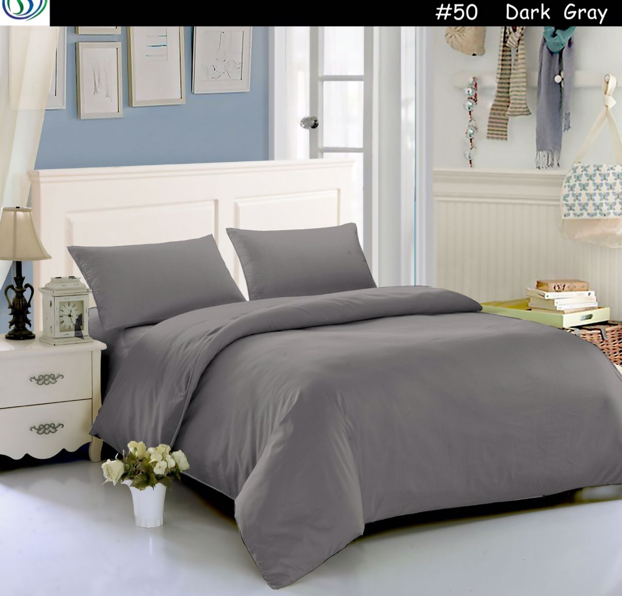 6 - Piece King Size plain Hotel duvet set