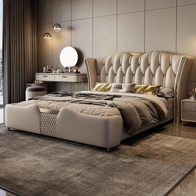 Luxury Home Faux Leather Double Bed