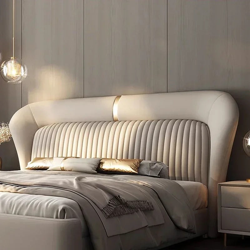 Gold double bed luxury for large hotel bedroom & Bed For Adults