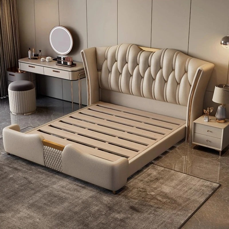 Luxury Home Faux Leather Double Bed