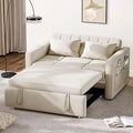 Velvet Futon Couch with Adjustable Backrest and Side Pocket